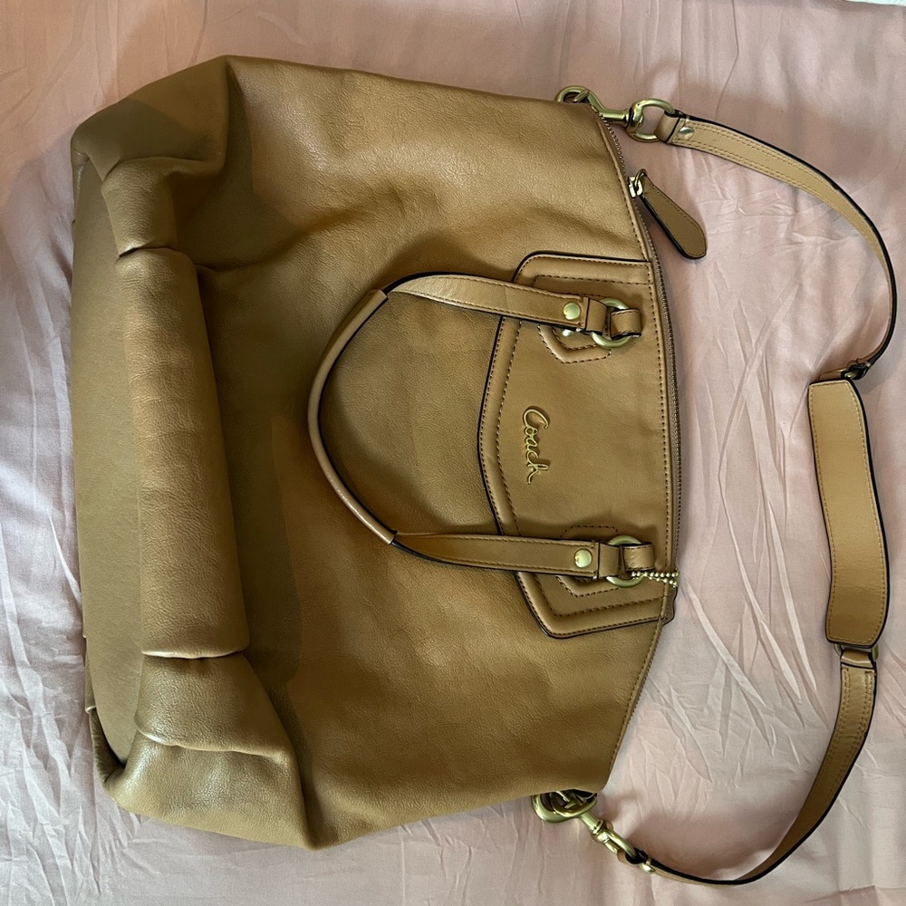 Coach handbag, camel/tan color